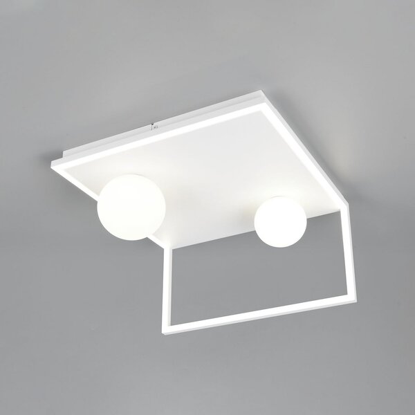 Trio Lighting Plafonieră LED Arola, alb mat, lățime 37 cm, metal, reglabil, Alb, Camera de zi / sufragerie, Metal, Modern