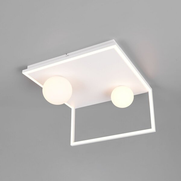 Trio Lighting Plafonieră LED Arola, alb mat, lățime 37 cm, metal, reglabil, Alb, Camera de zi / sufragerie, Metal, Modern