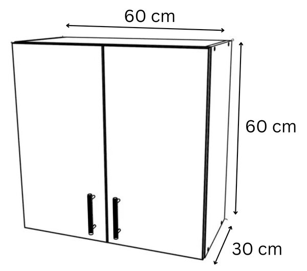 Corpuri Superioare Bucatarie H60 x A32 x L60cm, Stejar Sonoma, PAL 18 mm