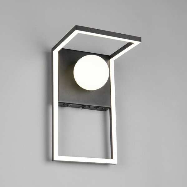 Trio Lighting Aplică de perete LED Arola, negru mat, lățime 17 cm, metal, reglabil, Negru, Camera de zi / sufragerie, Metal, Modern