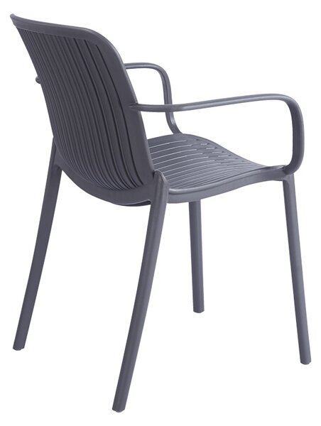 Scaun de gradina Stivuibil, Teragi, Antracit, 57x59x82 cm