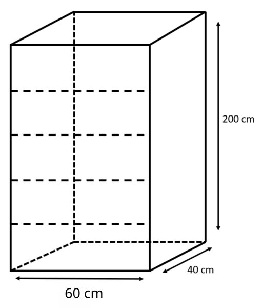 Dulap cu 4 rafturi , Culoare Alb , H200 x A40 x L60 cm ,Balamale soft close, PAL 18 mmi