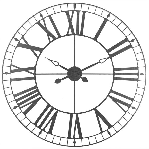 Ceas retro suspendat cu cifre romane, cadran metalic perfect pentru interioare minimaliste