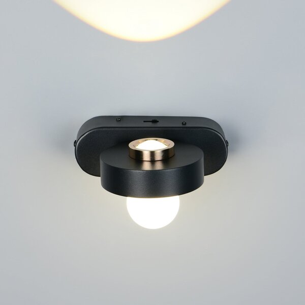 Trio Lighting Aplică de perete LED Arpino negru Proiecție 15 cm Metal 2 becuri, reglabil, Negru, Camera de zi / sufragerie, Metal, Modern