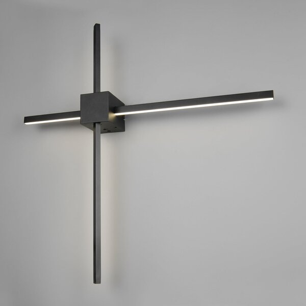 Trio Lighting Aplică de perete LED Cassino, negru mat, lățime 67 cm, metal, reglabil, Negru, Camera de zi / sufragerie, Metal, Modern