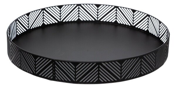 Tava decorativa stil Boho, diametru 30 cm, neagra
