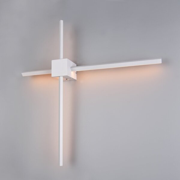 Trio Lighting Aplică de perete Cassino, alb mat, lățime 67 cm, metal, reglabil, Alb, Camera de zi / sufragerie, Metal, Modern
