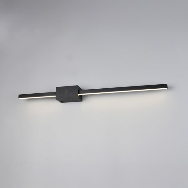Trio Lighting Aplică de perete LED Cassino, negru mat, lățime 70 cm, metal, reglabil, Negru, Camera de zi / sufragerie, Metal, Modern