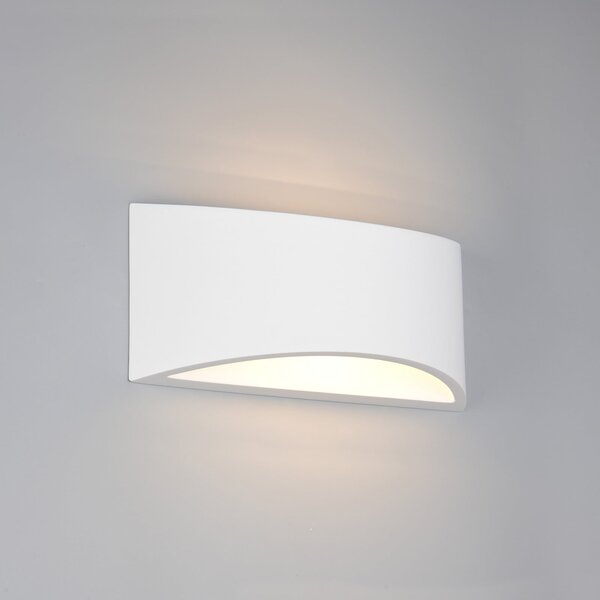 Trio Lighting Aplică de perete Wacadia, albă, lățime 30 cm, gips, Alb, Camera de zi / sufragerie, Tencuială / Argilă, Modern, Perete unghiular
