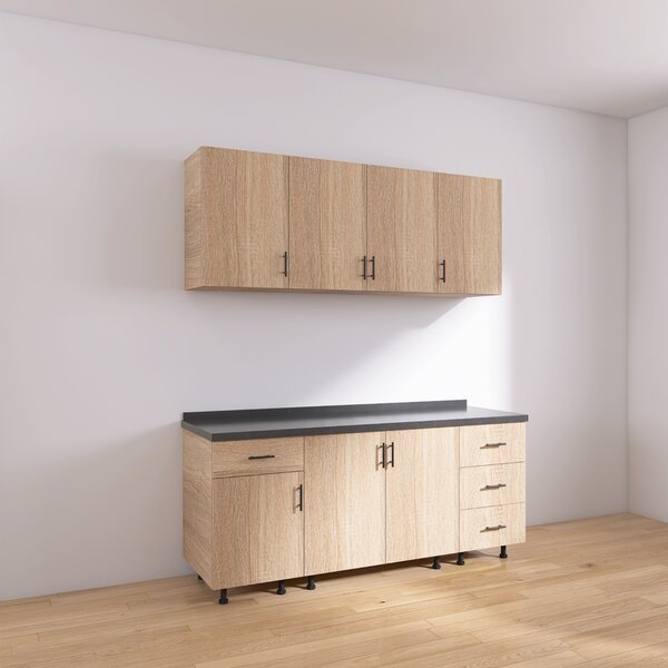 Set Bucatarie Modulara 160 cm, Culoarea STEJAR SONOMA , Pal 18mm, Blat Termorezistent