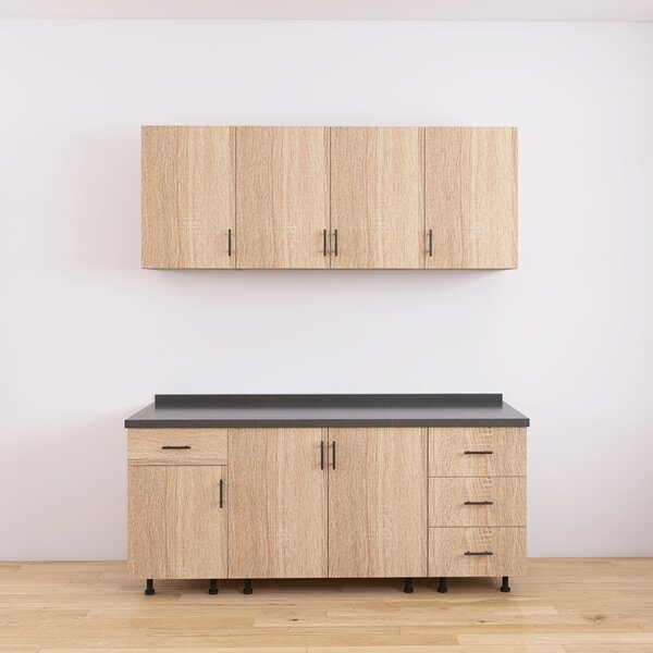 Set Bucatarie Modulara 160 cm, Culoarea STEJAR SONOMA , Pal 18mm, Blat Termorezistent