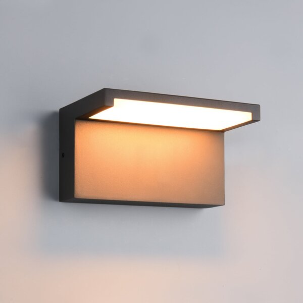 Trio Lighting Lampă LED pentru exterior Ravi, antracit, lățime 18 cm Metal IP65, Negru, Aluminiu, Modern