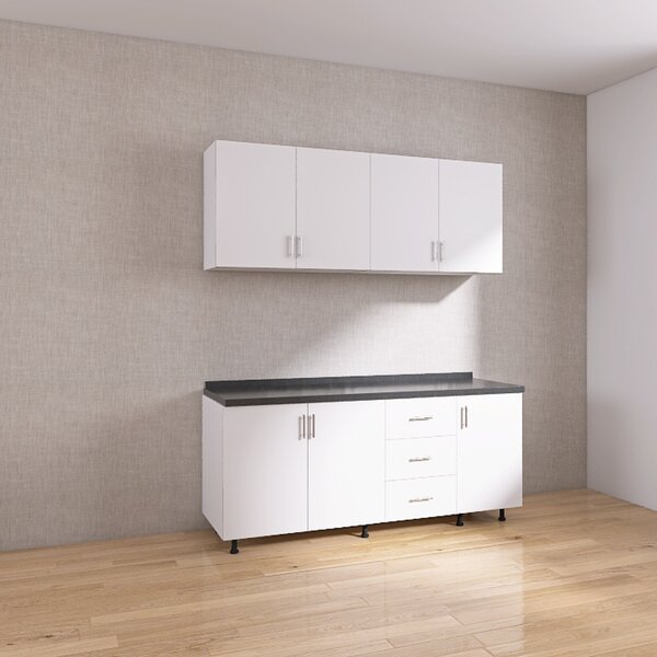 Set Bucatarie Modulara 160 cm, Culoarea Alb, Pal 18mm, Blat Termorezistent