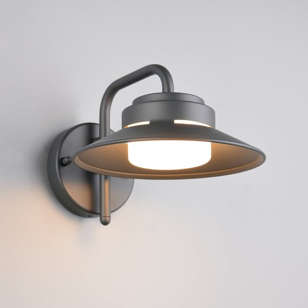 Trio Lighting Lampă de exterior Atrato, antracit, Ø 20 cm, metal, reglabil, Negru, Aluminiu