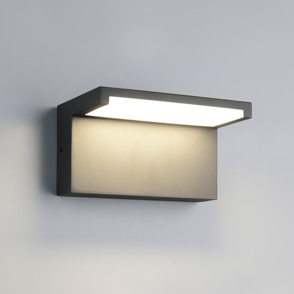 Trio Lighting Lampă LED pentru exterior Ravi, antracit, lățime 18 cm Metal IP65, Negru, Aluminiu, Modern