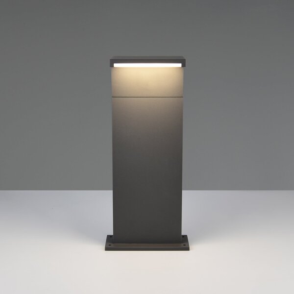 Trio Lighting Lampă cu soclu LED Ravi, antracit, înălțime 50 cm, metal, IP65, Negru, Aluminiu, Modern