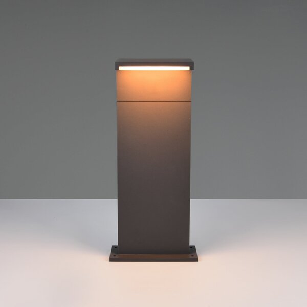 Trio Lighting Lampă cu soclu LED Ravi, antracit, înălțime 50 cm, metal, IP65, Negru, Aluminiu, Modern