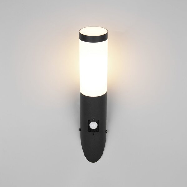 Trio Lighting Lampă de exterior Trioto, negru mat, 39 cm oțel inoxidabil, senzor, Negru, Oțel inoxidabil, Modern