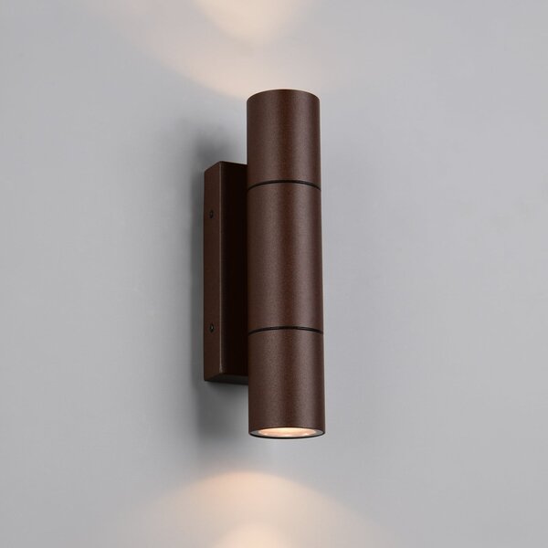 Trio Lighting Lampă de exterior Yamuna, culoare ruginie, înălțime 23 cm, metal, IP65, reglabil, Maro / Rugină, Aluminiu, Modern
