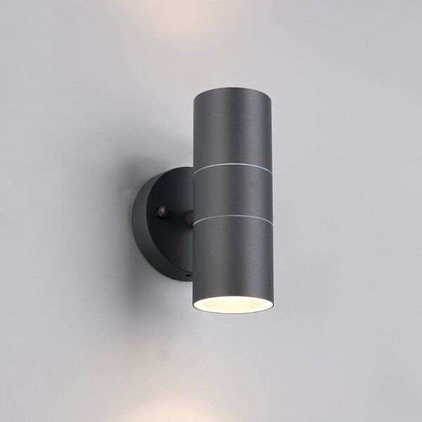 Trio Lighting Lampă de exterior Turia, antracit, înălțime 16 cm, metal, reglabil, Negru, Aluminiu, Modern