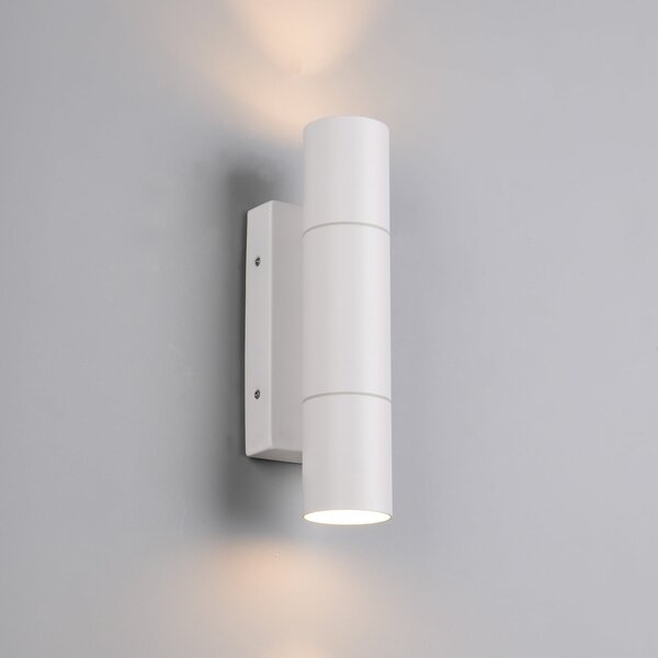 Trio Lighting Lampă de exterior Yamuna, alb mat, înălțime 23 cm, metal, IP65, reglabil, Alb, Aluminiu, Modern