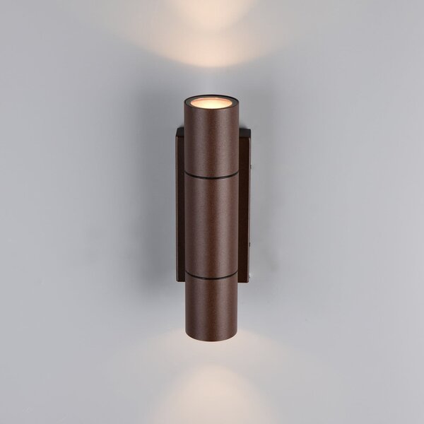 Trio Lighting Lampă de exterior Yamuna, culoare ruginie, înălțime 23 cm, metal, IP65, reglabil, Maro / Rugină, Aluminiu, Modern