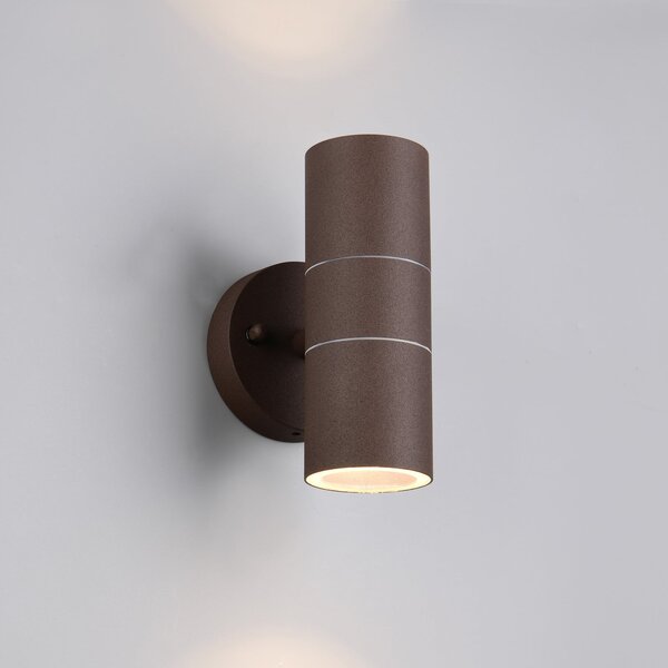 Trio Lighting Lampă de exterior Turia, culoare ruginie, înălțime 16 cm, metal, reglabil, Maro / Rugină, Aluminiu, Modern