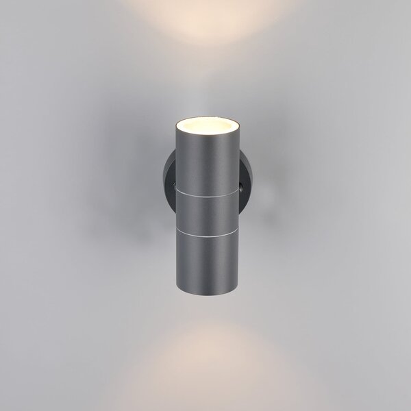 Trio Lighting Lampă de exterior Turia, antracit, înălțime 16 cm, metal, reglabil, Negru, Aluminiu, Modern