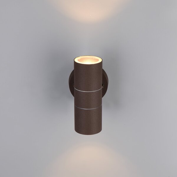 Trio Lighting Lampă de exterior Turia, culoare ruginie, înălțime 16 cm, metal, reglabil, Maro / Rugină, Aluminiu, Modern