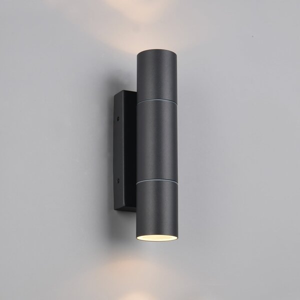 Trio Lighting Lampă de exterior Yamuna, antracit, înălțime 23 cm, metal, IP65, reglabil, Negru, Aluminiu, Modern