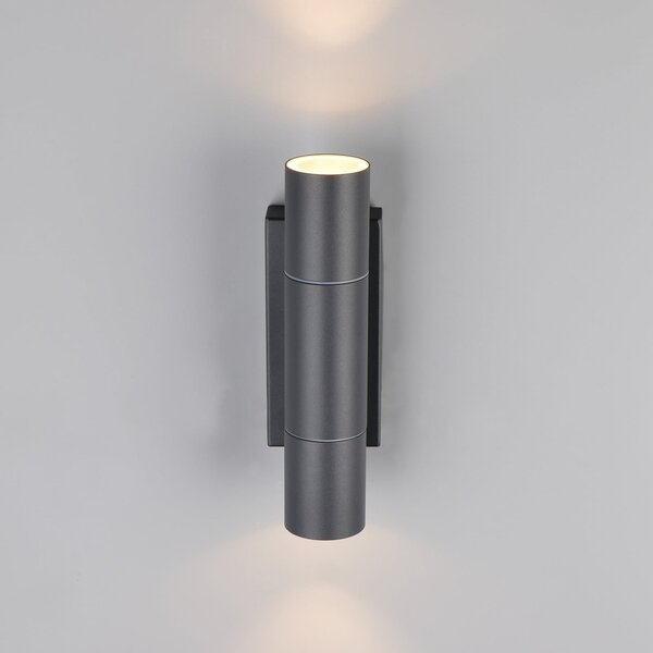 Trio Lighting Lampă de exterior Yamuna, antracit, înălțime 23 cm, metal, IP65, reglabil, Negru, Aluminiu, Modern