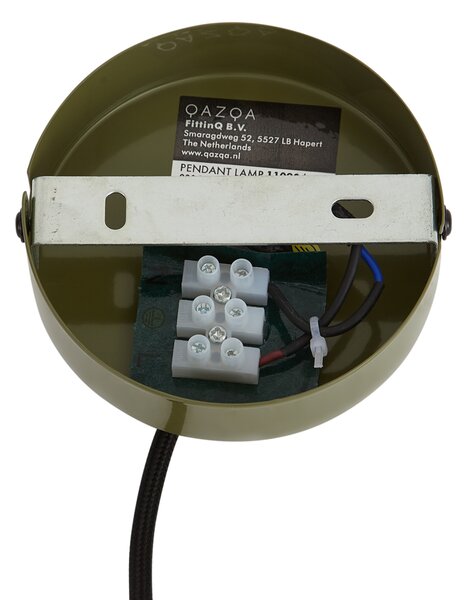 Lampă suspendată retro verde cu abajur metalic cu 2 lumini - Macaron