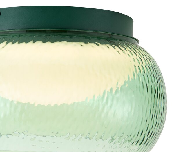 Lampă de tavan Art Deco verde cu sticlă, inclusiv LED reglabil în 3 trepte - Thimble