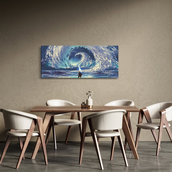 Tablou - Ilustrație a unui băiat cu o suliță (120x50 cm)