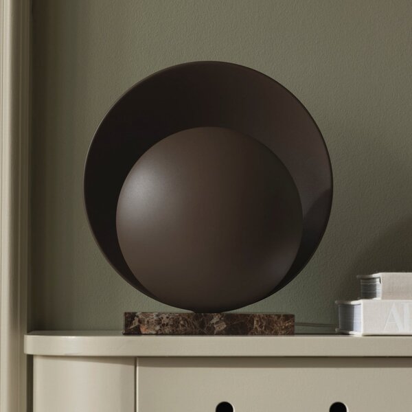 Globen Lighting Lampă de masă ORBIT, maro Înălțime 32 cm Bază din marmură, Maro / Rugină, Camera de zi / sufragerie, Metal, Design