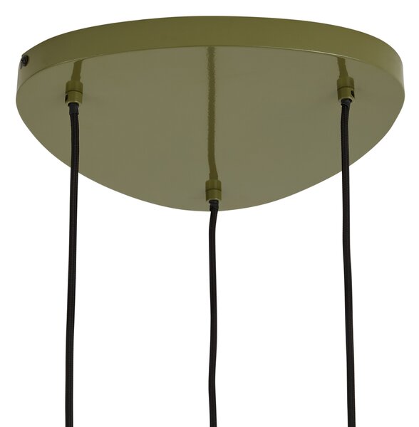 Lampă suspendată retro verde cu abajur metalic cu 6 lumini - Macaron