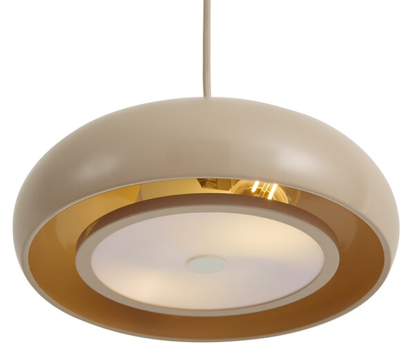 Lampă suspendată retro Taupe cu abajur metalic cu 2 lumini - Macaron