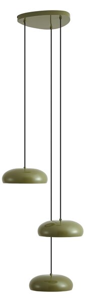 Lampă suspendată retro verde cu abajur metalic cu 6 lumini - Macaron