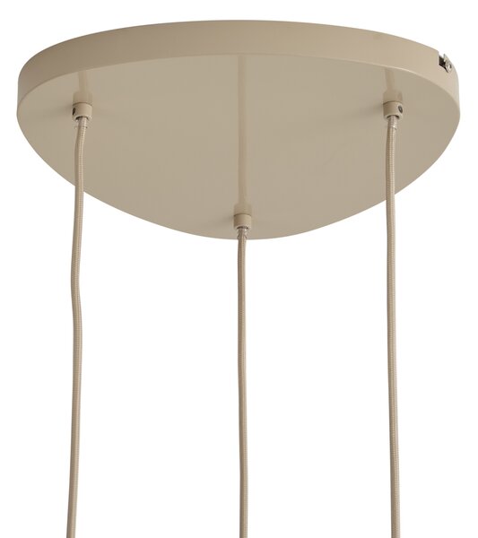 Lampă suspendată retro Taupe cu abajur metalic cu 6 lumini - Macaron