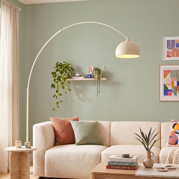 Lampă cu arc modernă bej cu bază de marmură - XXL