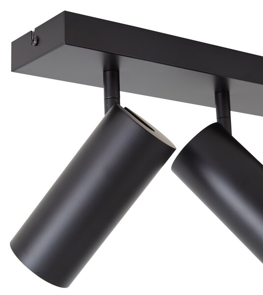 Plafonieră modernă cu spoturi negre reglabile cu 2 lumini - Renna