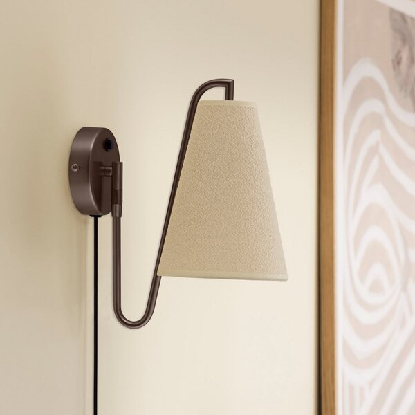 Lampă de perete Globen Lighting, Lou, Bronz / Alamă Veche, Camera de zi, Țesătură / Textil, Design