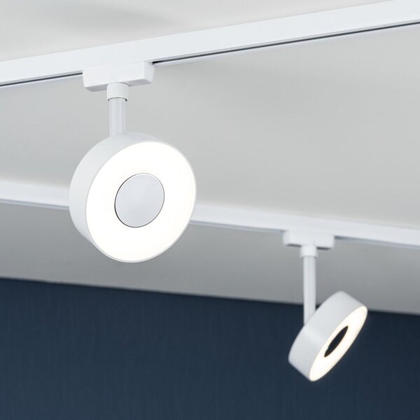 Paulmann URail Spot LED Circle, 3 trepte de reglare a intensității luminoase,, reglabil, Alb, Camera de zi / sufragerie, Metal, Modern