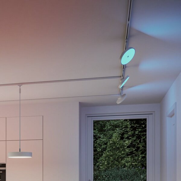 Paulmann URail Spot LED inteligent Hildor, alb semnal, ZigBee, reglabil, Alb, Camera de zi / sufragerie, Plastic, Modern