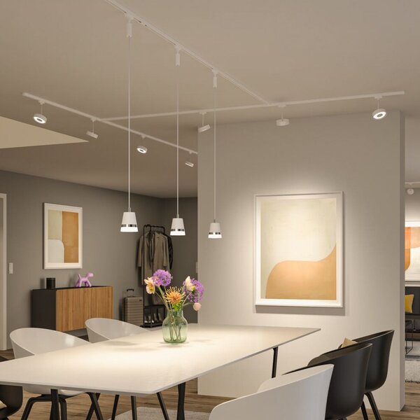 Paulmann Spot LED URail Circle, 3 trepte de reglare, 3000K, alb semnal, reglabil, Alb, Camera de zi / sufragerie, Metal, Modern