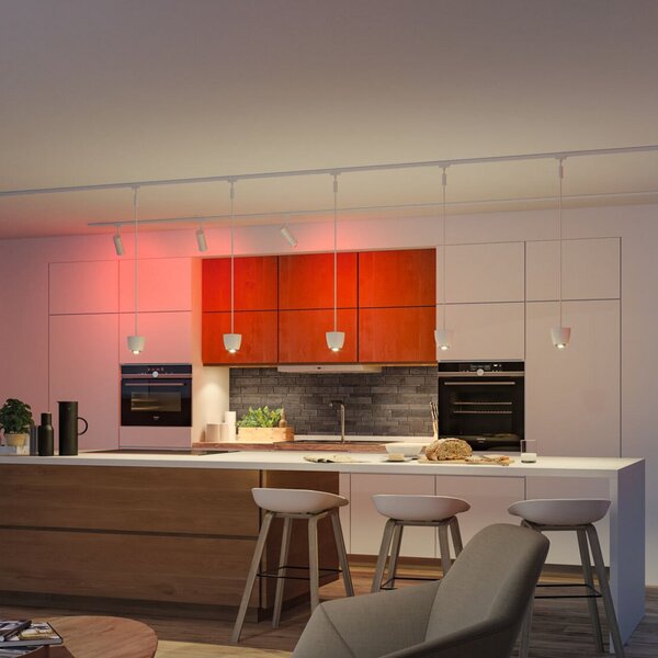 Paulmann URail Smart-LED-Pendel Tyros, alb semnal, ZigBee, reglabil, Alb, Camera de zi / sufragerie, Plastic, Modern