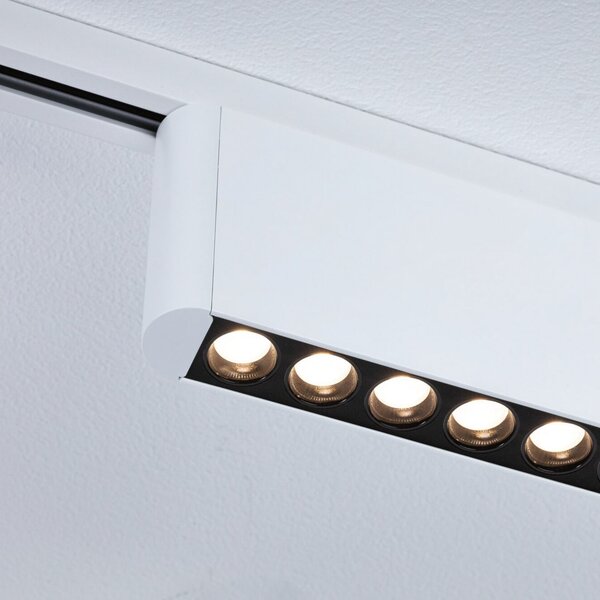 Paulmann URail LED-Leiste Zelos, 3000K, alb semnal, dimabil, reglabil, Alb, Camera de zi / sufragerie, Aluminiu, Modern