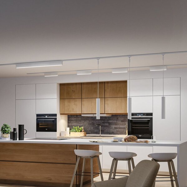 Paulmann URail LED-Leiste Zelos, 4000K, alb semnal, dimabil, reglabil, Alb, Camera de zi / sufragerie, Aluminiu, Modern