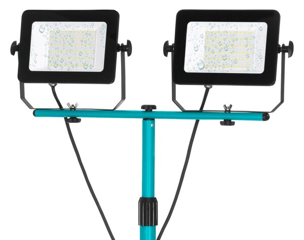 EGLO Proiector exterior cu LED Avelar, negru/turcoaz, înălțime 193 cm, metal, Negru, Aluminiu