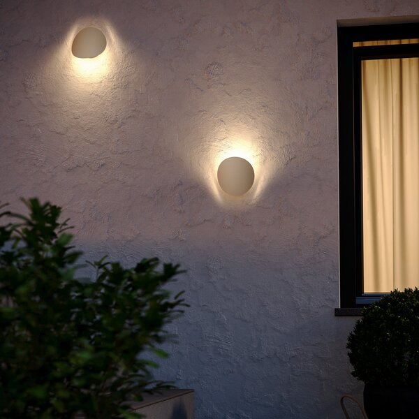 EGLO Lampă de perete pentru exterior cu LED Briale, culoare nisip, înălțime 20 cm,, Bej, Modern